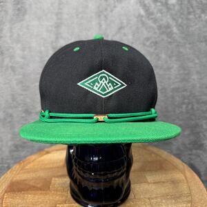 Findlay Hat Black Green Secret Pocket Snapback Cap